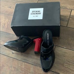 Opening ceremony/Block-Heel-Slip-On-Sandals